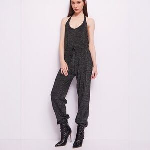 Joe's Jeans Grey Burnout Jersey Racerback Wide Leg Loungewear Jumpsuit Romper M